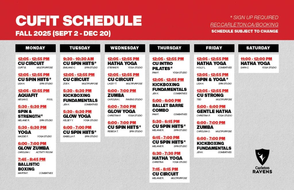 Fall Schedule 2025